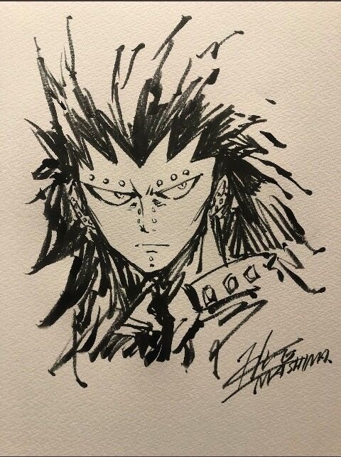 Educational authentic reference image (Gajeel Tattoo). — educational authentic (REAL) shikishi reference associated with Hiro Mashima