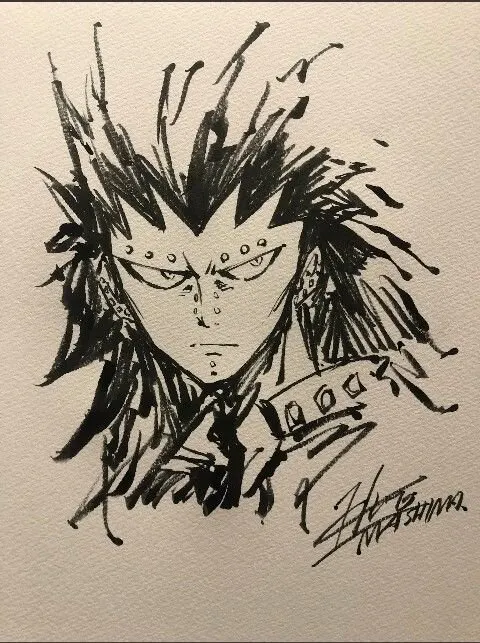 Educational authentic reference image (Gajeel Tattoo). — educational authentic (REAL) shikishi reference associated with Hiro Mashima