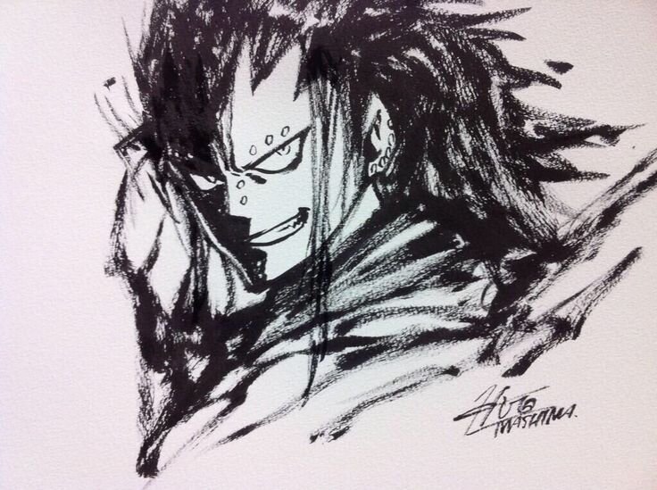 Educational authentic reference image (Gajeel Tattoo(1)). — educational authentic (REAL) shikishi reference associated with Hiro Mashima