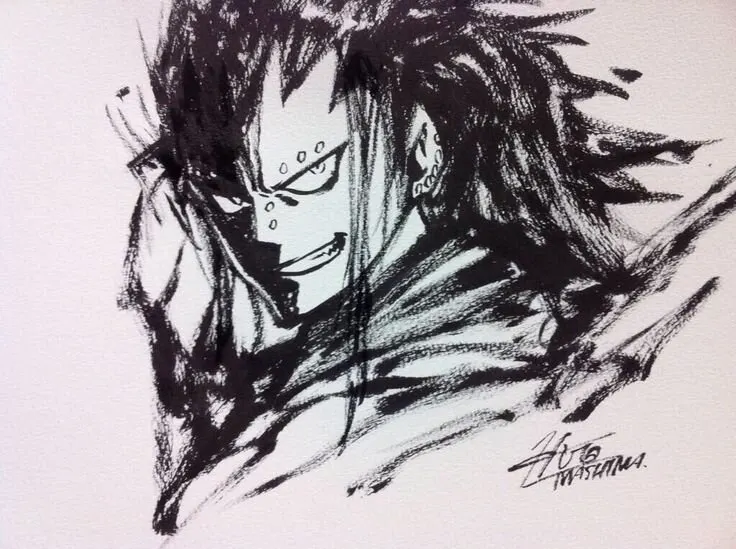 Educational authentic reference image (Gajeel Tattoo(1)). — educational authentic (REAL) shikishi reference associated with Hiro Mashima