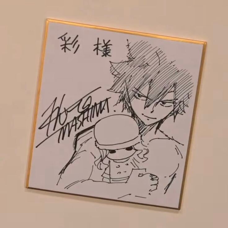 Educational authentic reference image (Fairy Tail Lucy And Aquarius). — educational authentic (REAL) shikishi reference associated with Hiro Mashima