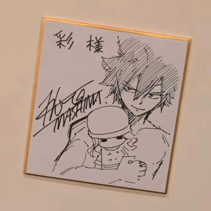 Educational authentic reference image (Fairy Tail Lucy And Aquarius). — educational authentic (REAL) shikishi reference associated with Hiro Mashima