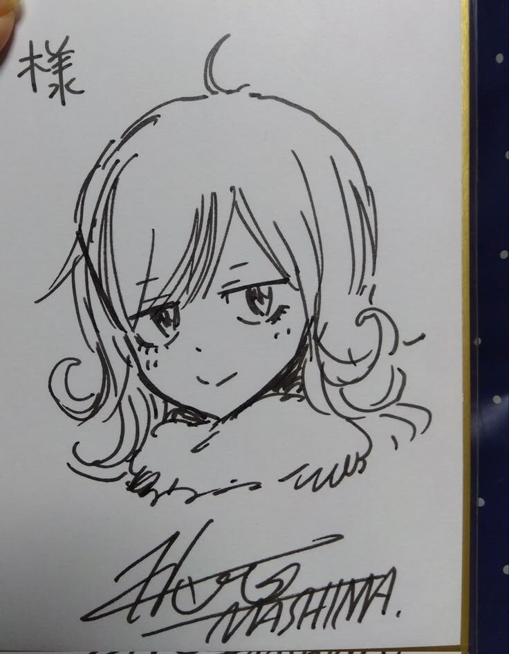 Educational authentic reference image (Mashima drawing of juvia & gray daughter 🥹). — educational authentic (REAL) shikishi reference associated with Hiro Mashima