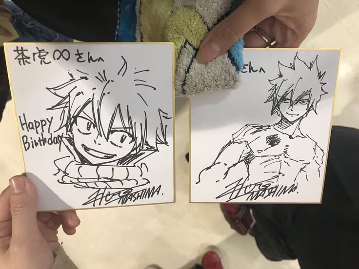 Educational authentic reference image (Natsu Dragneel Sketch). — educational authentic (REAL) shikishi reference associated with Hiro Mashima