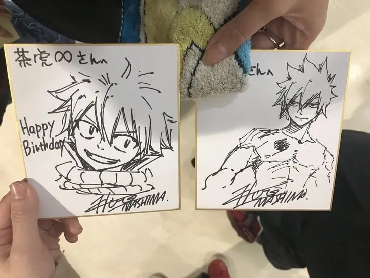 Educational authentic reference image (Natsu Dragneel Sketch). — educational authentic (REAL) shikishi reference associated with Hiro Mashima
