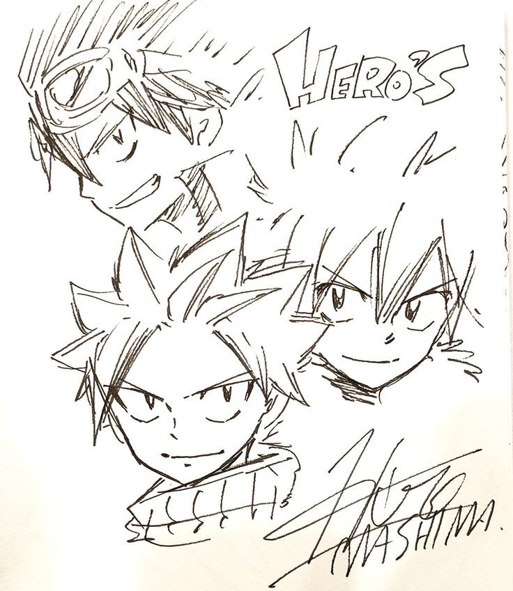 Educational authentic reference image (Hiro Mashima Art Nalu). — educational authentic (REAL) shikishi reference associated with Hiro Mashima