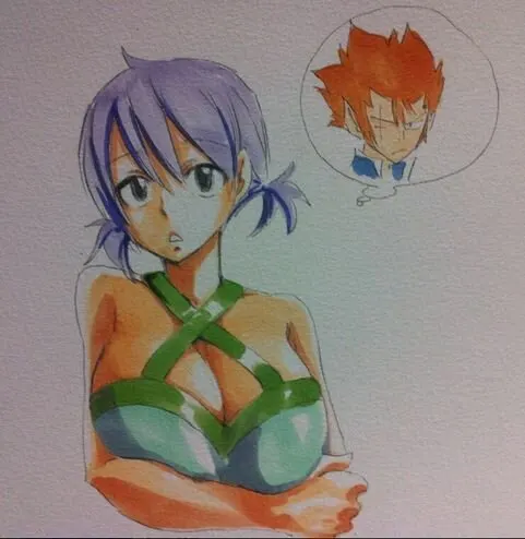 Educational authentic reference image (Bickslow X Lisanna). — educational authentic (REAL) shikishi reference associated with Hiro Mashima