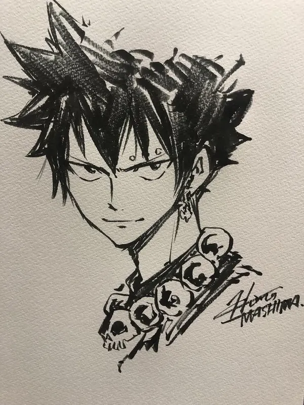 Educational authentic reference image (Monster Soul Hiro Mashima). — educational authentic (REAL) shikishi reference associated with Hiro Mashima