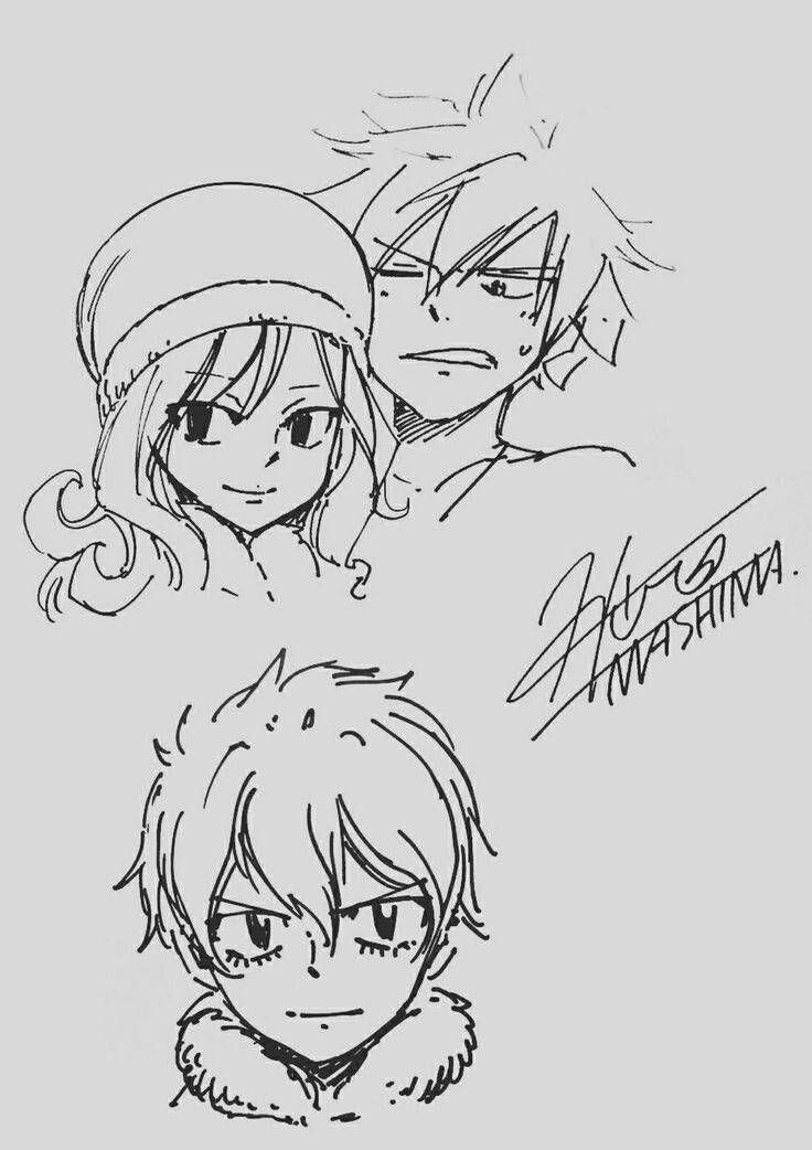 Educational authentic reference image (Juvia Lockser And Gray Fullbuster). — educational authentic (REAL) shikishi reference associated with Hiro Mashima