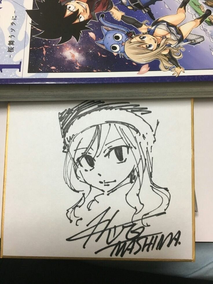 Educational authentic reference image (Juvia And Gray 100 Year Quest). — educational authentic (REAL) shikishi reference associated with Hiro Mashima