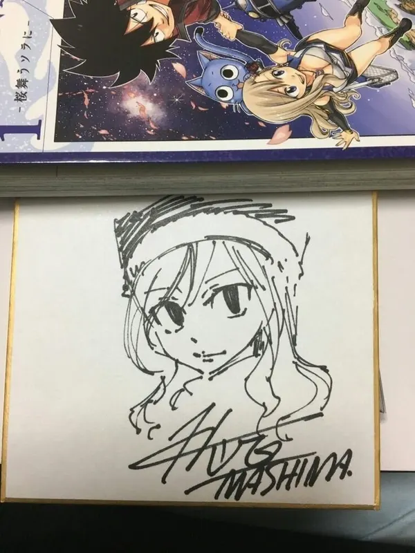 Educational authentic reference image (Juvia And Gray 100 Year Quest). — educational authentic (REAL) shikishi reference associated with Hiro Mashima