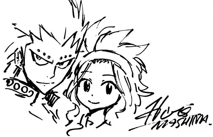 Educational authentic reference image (Gajeel Official Art(1)). — educational authentic (REAL) shikishi reference associated with Hiro Mashima