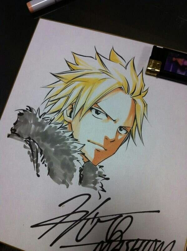 Educational authentic reference image (Natsu Dragneel Tattoo Idea(2)). — educational authentic (REAL) shikishi reference associated with Hiro Mashima