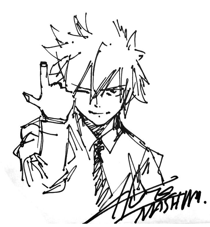 Educational authentic reference image (Hiro Mashima Art Nalu(2)). — educational authentic (REAL) shikishi reference associated with Hiro Mashima