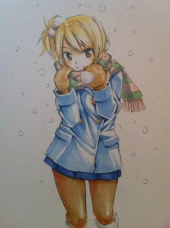Educational authentic reference image (Fairy Tail Winter). — educational authentic (REAL) shikishi reference associated with Hiro Mashima