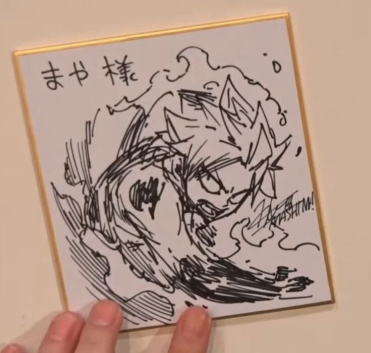 Educational authentic reference image (Natsu Fairy Tail(2)). — educational authentic (REAL) shikishi reference associated with Hiro Mashima