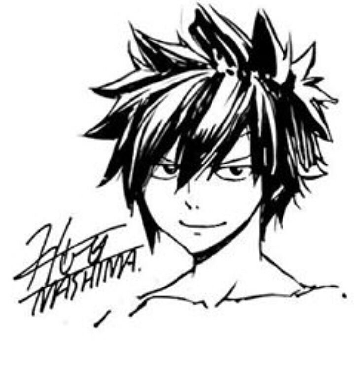 Educational authentic reference image (Gray Fullbuster Fanart). — educational authentic (REAL) shikishi reference associated with Hiro Mashima