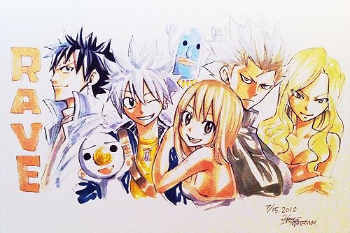 Educational authentic reference image (Fairy Tail Family(4)). — educational authentic (REAL) shikishi reference associated with Hiro Mashima
