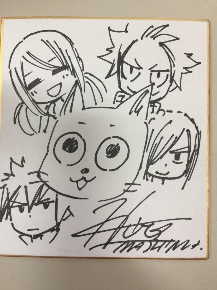 Educational authentic reference image (Natsu Coloring Page). — educational authentic (REAL) shikishi reference associated with Hiro Mashima