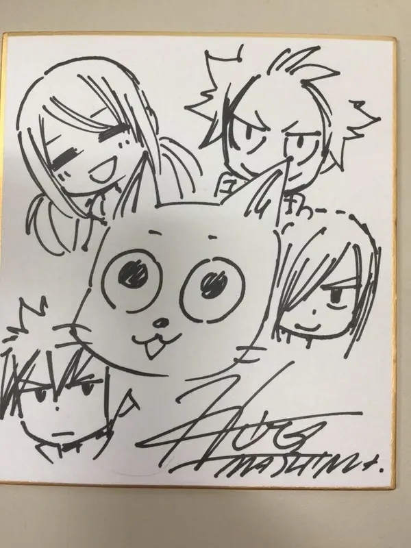 Educational authentic reference image (Natsu Coloring Page). — educational authentic (REAL) shikishi reference associated with Hiro Mashima