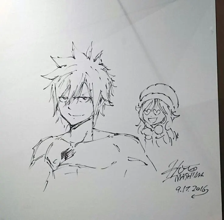 Educational authentic reference image (Juvia And Gray Official Art(1)). — educational authentic (REAL) shikishi reference associated with Hiro Mashima