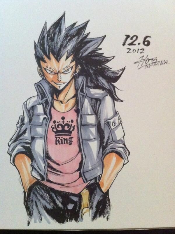 Educational authentic reference image (Gajeel Fanart). — educational authentic (REAL) shikishi reference associated with Hiro Mashima
