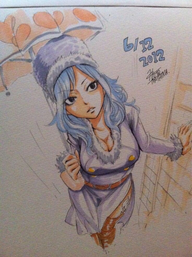 Educational authentic reference image (Fairy Tail Juvia(1)). — educational authentic (REAL) shikishi reference associated with Hiro Mashima