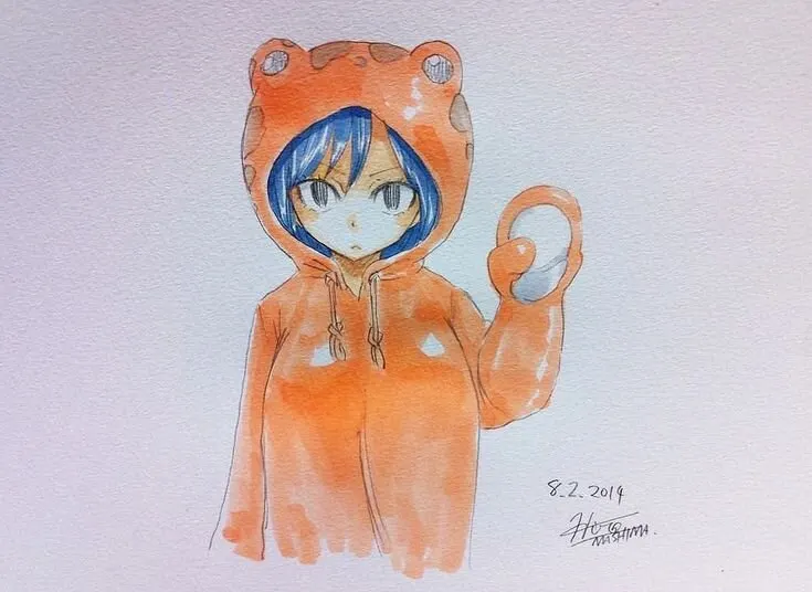 Educational authentic reference image (Wendy And Mystogan). — educational authentic (REAL) shikishi reference associated with Hiro Mashima