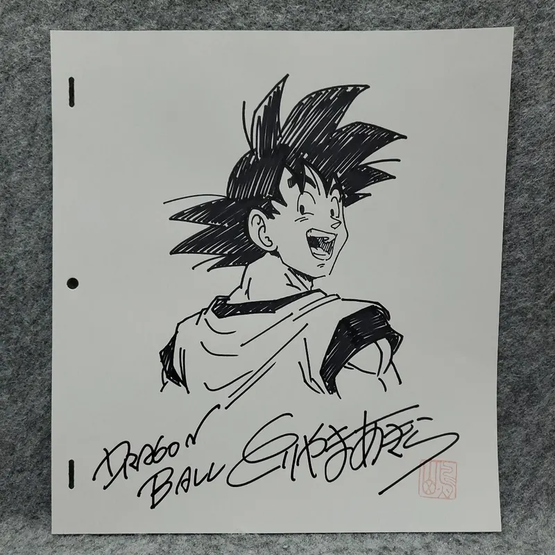 Educational counterfeit shikishi reference from YAHOO_AUCTIONS listing — associated with Akira Toriyama. Non-commercial authenticity study. — educational counterfeit (FAKE) shikishi reference associated with Akira Toriyama