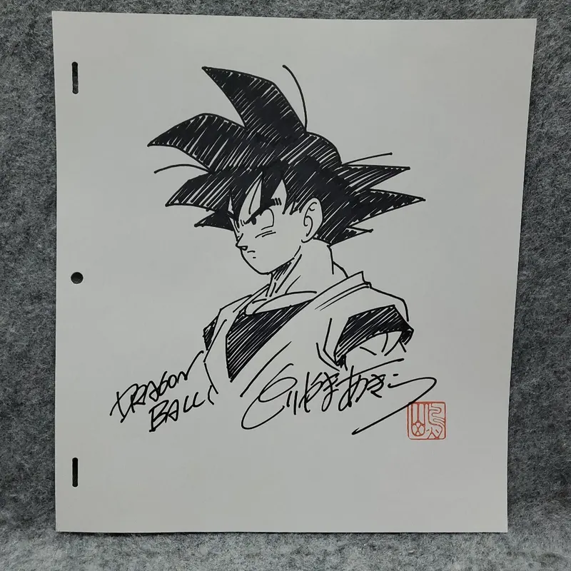 Educational counterfeit shikishi reference from YAHOO_AUCTIONS listing — associated with Akira Toriyama. Non-commercial authenticity study. — educational counterfeit (FAKE) shikishi reference associated with Akira Toriyama