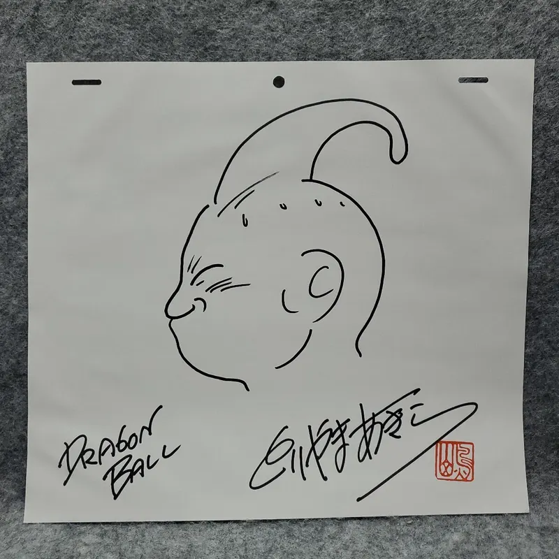 Educational counterfeit shikishi reference from YAHOO_AUCTIONS listing — associated with Akira Toriyama. Non-commercial authenticity study. — educational counterfeit (FAKE) shikishi reference associated with Akira Toriyama
