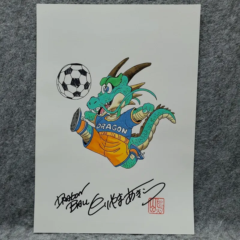 Educational counterfeit shikishi reference from YAHOO_AUCTIONS listing — associated with Akira Toriyama. Non-commercial authenticity study. — educational counterfeit (FAKE) shikishi reference associated with Akira Toriyama