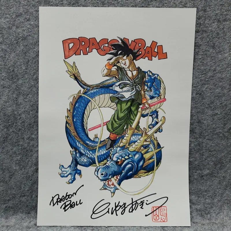 Educational counterfeit shikishi reference from YAHOO_AUCTIONS listing — associated with Akira Toriyama. Non-commercial authenticity study. — educational counterfeit (FAKE) shikishi reference associated with Akira Toriyama