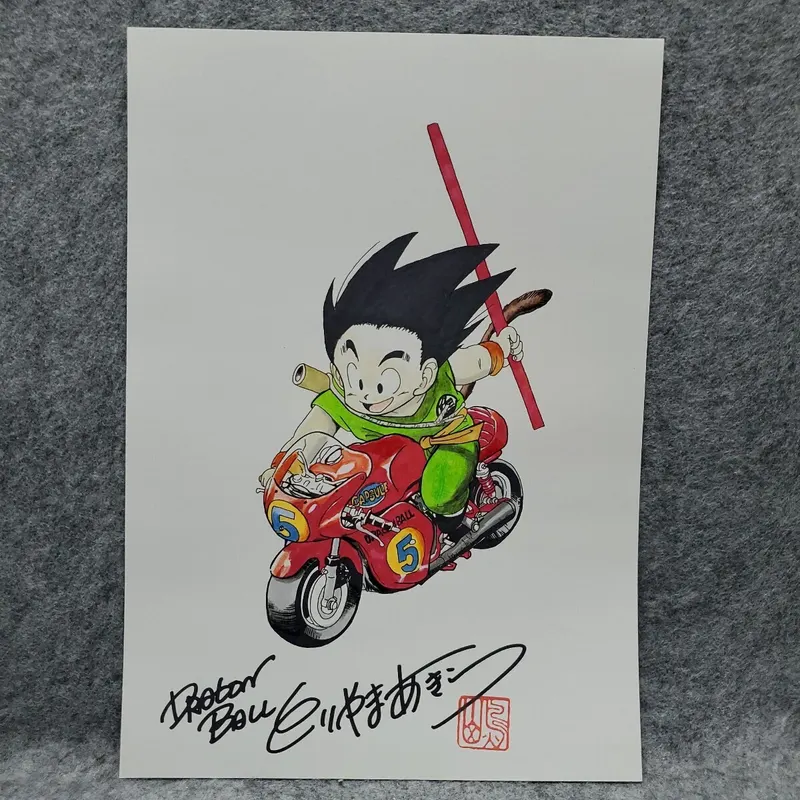 Educational counterfeit shikishi reference from YAHOO_AUCTIONS listing — associated with Akira Toriyama. Non-commercial authenticity study. — educational counterfeit (FAKE) shikishi reference associated with Akira Toriyama