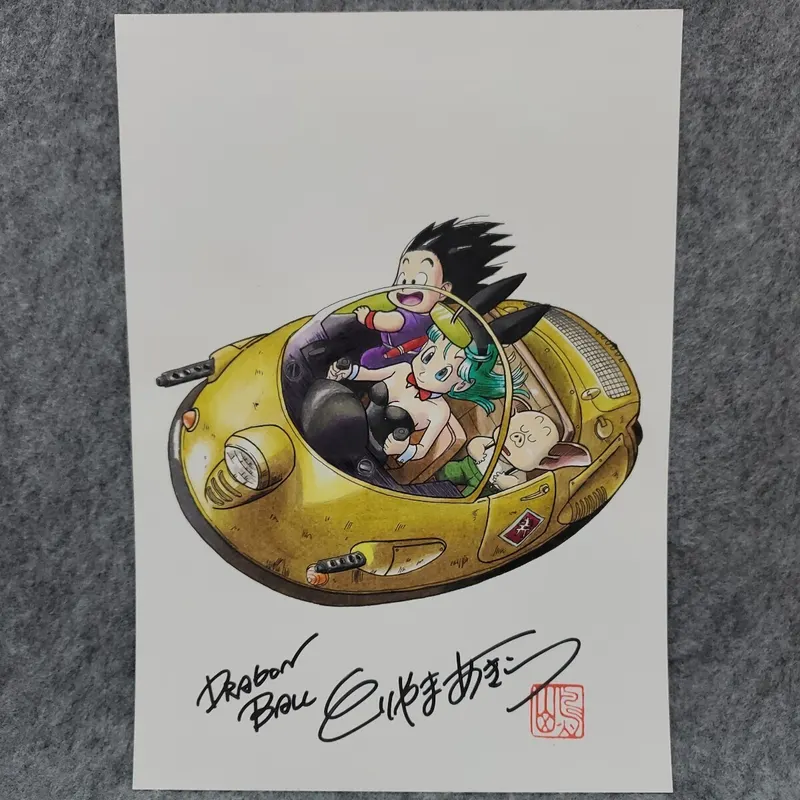 Educational counterfeit shikishi reference from YAHOO_AUCTIONS listing — associated with Akira Toriyama. Non-commercial authenticity study. — educational counterfeit (FAKE) shikishi reference associated with Akira Toriyama