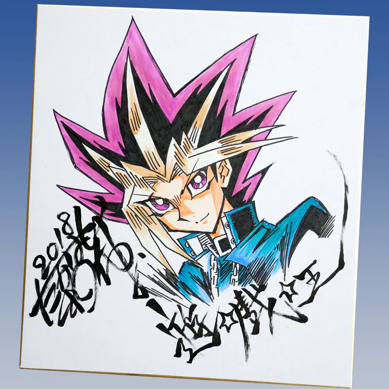 Educational counterfeit shikishi reference from YAHOO_AUCTIONS listing — associated with Kazuki Takahashi. Non-commercial authenticity study. — educational counterfeit (FAKE) shikishi reference associated with Kazuki Takahashi